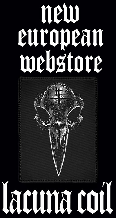 Banner with a link to the Lacuna Coil Webstore
